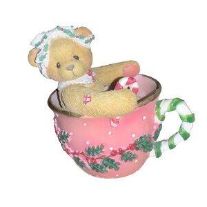 Enesco Cherished Teddies JoAnn Tea Cup Full of Love Christmas Decor 1997